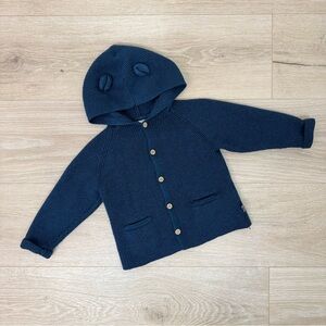 Zara Navy Blue Teddy Cardigan